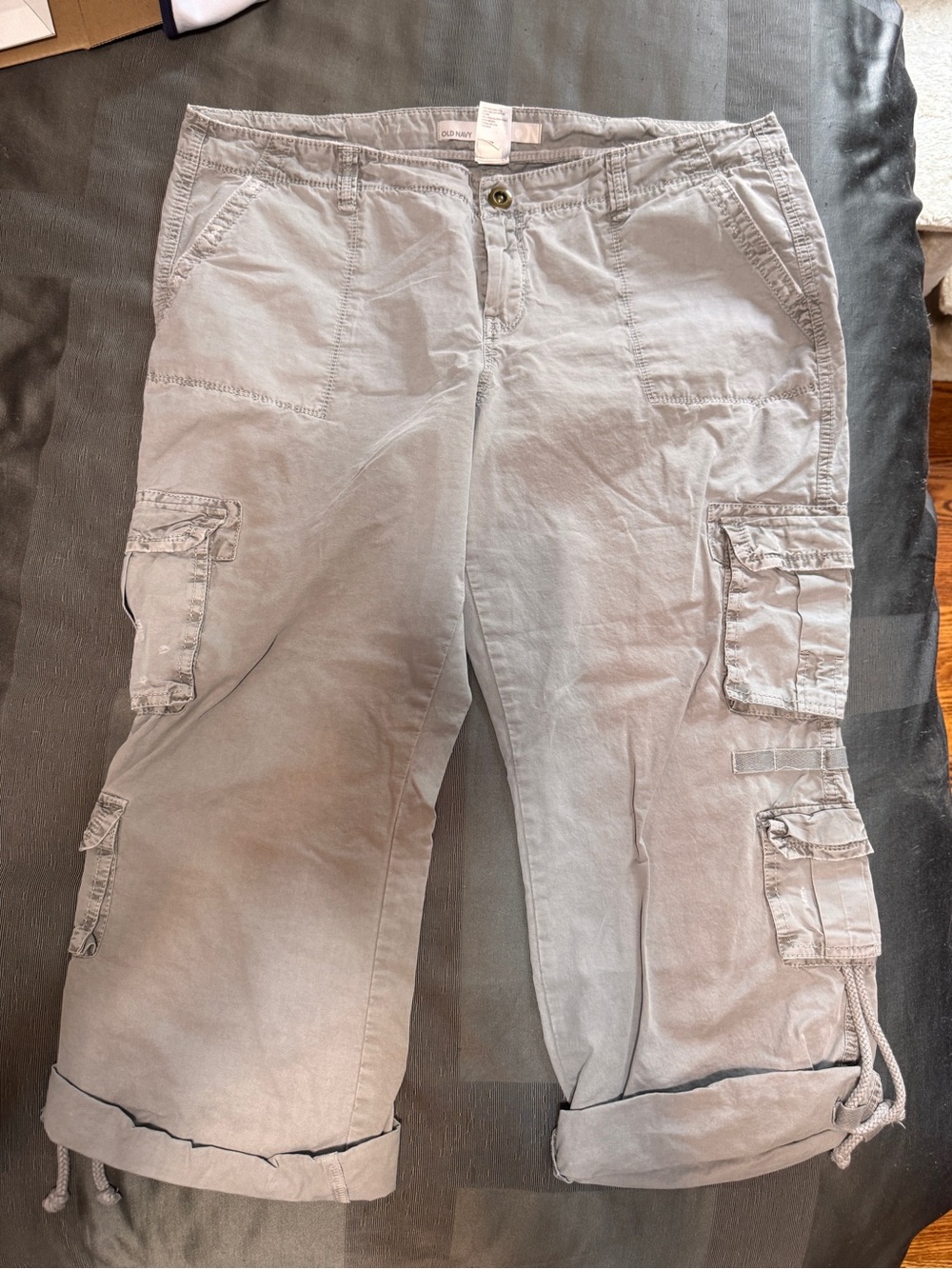 Light Gray Cargo Capri Pants